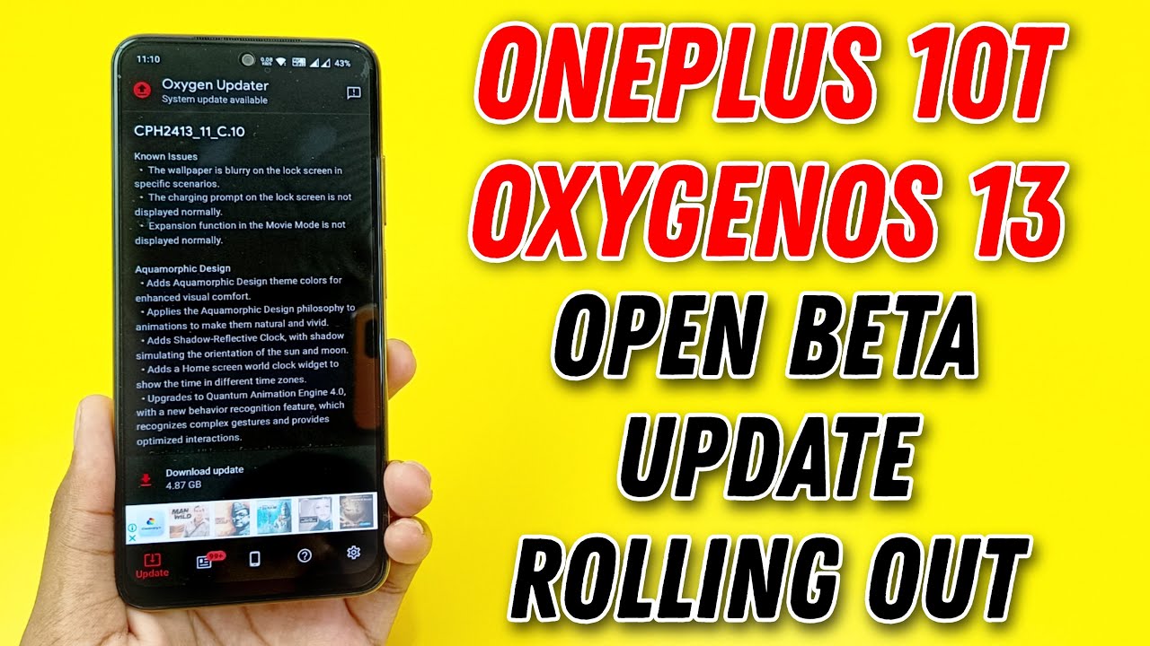 OnePlus 10T OxygenOS 13 Open Beta Update Rolling Out - YouTube