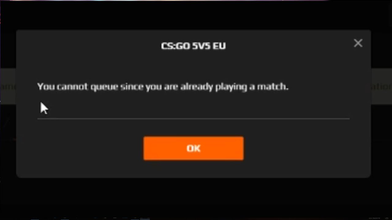 FACEIT CS:GO "You cannot queue since you already playing a match"