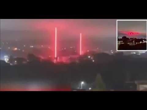 Moments before the Venezuela earthquake struck, multiple laser beams scanned the ground
