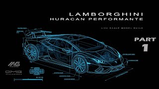 Lamborghini Huracan Performante | Aoshima | 1/24 | Scale Model Building | ASMR | Part 1