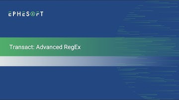 Transact: Advanced RegEx