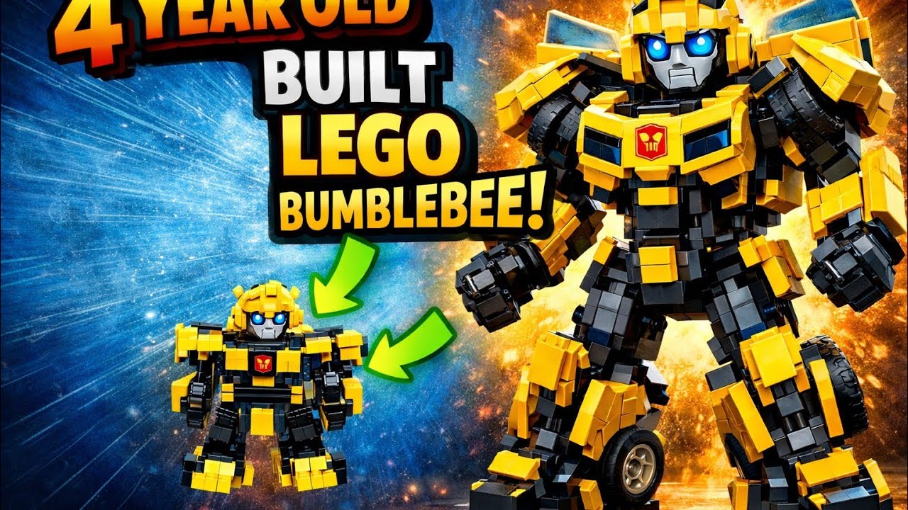 A 4.5-year-old kid builds LEGO Bumblebee all by himself! 🤖🐝