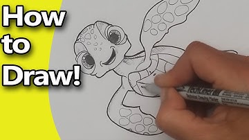 How to Draw Finding Dory Characters | Squirt | Step by Step Narrated Drawing Tutorial
