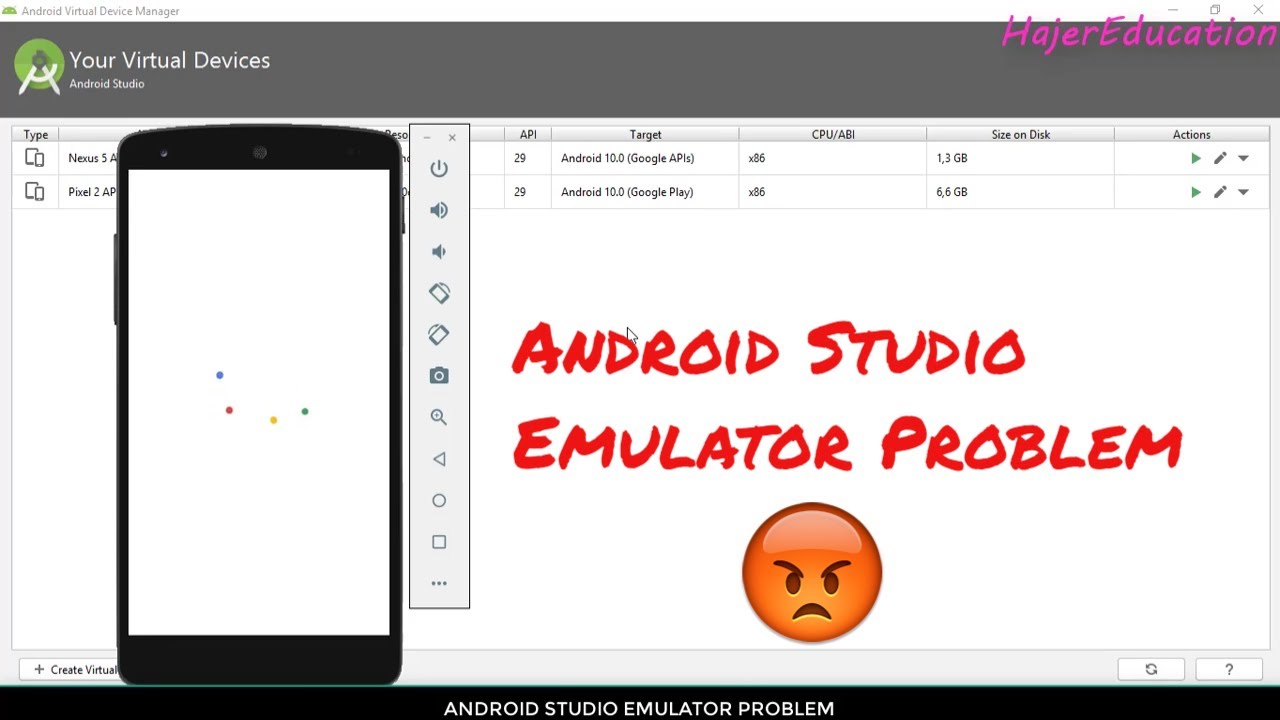 android studio emulator not working on windows 10