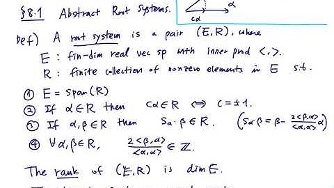[Lie Groups and Lie Algebras] Lecture 15. Basics of root systems