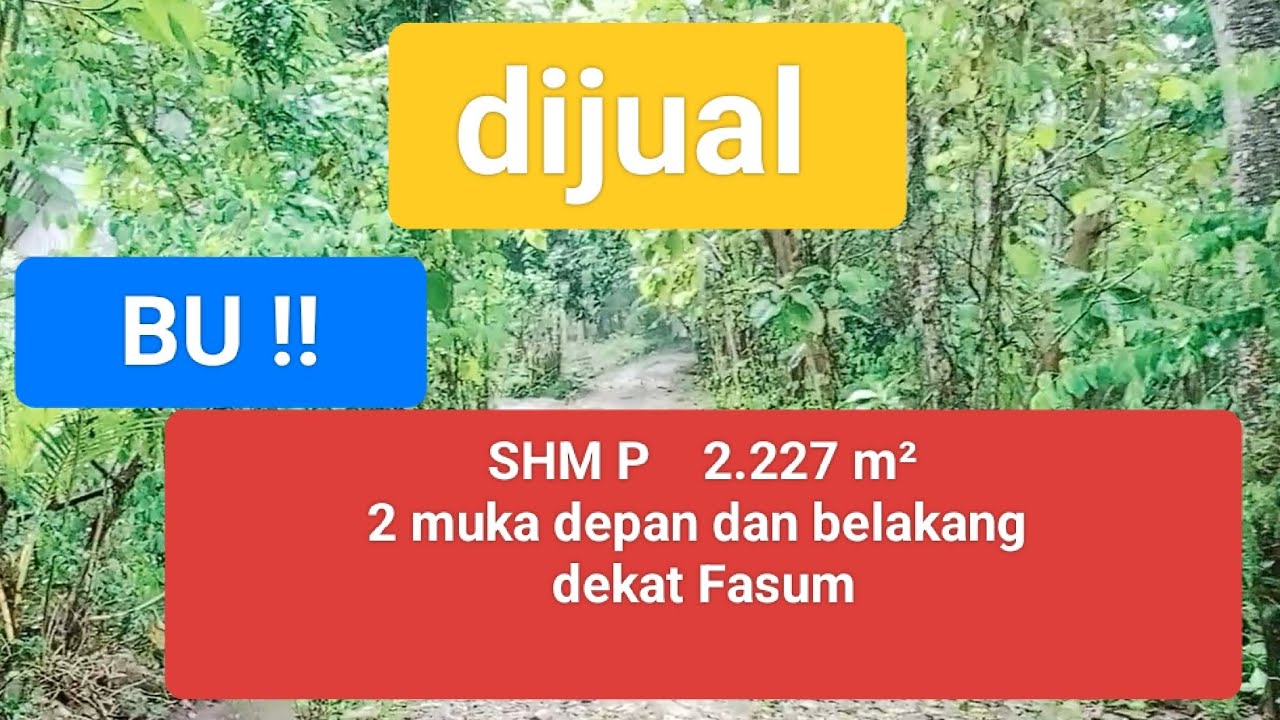 ❌Terjual❌Tanah bagus 2 jalan(depan-belakang) SHM pekarangan @PakNuProperty