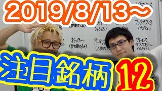 【株Tube EXTRA#30】2019年8月13日～の注目銘柄PLUS12