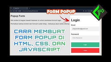 CARA MEMBUAT FROM POPUP DI HTML, CSS, DAN JAVASCRIPT