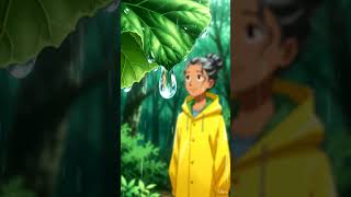 Raindrops falling on butterbur leaf #GhibliStyle #ASMR #AnimeAmbience #RelaxingSounds #CozyVibes