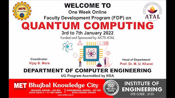 ATAL FDP on Quantum Computing Session 1 Inauguration (Inauguration and Keynote)