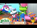 Pastel de cumpleaños volador | 🐸 Garaje de Gecko | Carros para niños | Vídeos educativos