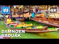 [4K] DAMNOEN SADUAK - The Largest Floating Market in Thailand 🇹🇭 Boat Ride Tour Vlog &amp; Travel Guide