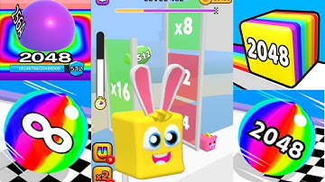 Ball Run Infinity vs Ball Run 2048 vs Happy Cubes 2048 #ballgamezone #cutiepie22yt #ballruninfinity
