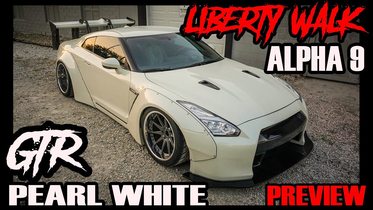 LIBERTY WALK WIDEBODY ALPHA 9 PEARL WHITE NISSAN GTR PREVIEW - YouTube