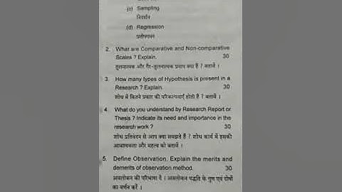 BUSINESS RESEARCH AND PROJECT WORK | B.com semester 6 | 2020 |  PREVIOUS YEAR QUESTION | BBMKU |