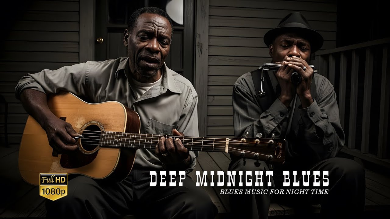 Deep Midnight Blues 🪨🌙 Rainy Window Harmonica Blues
