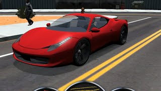 Driving the ferrari 458 around canyon map and san francisco map. it
manages to do 60 mph in 5.5 seconds