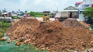 Amazing action Dust truck on Borey Road and Dozer D31P move dirt to the slope by Excavator Truck 1,863 views 12 days ago 52 minutes