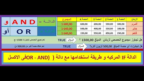 سلسة على اساسيات برنامج excel الإكسيل شرح أهم الدوال الأساسية في برنامج الإكسل الدالة AND و الدالةOR