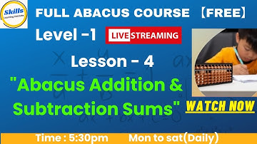 Abacus Class Lesson-4, Abacus Addition & Subtraction Sums【Level 1】