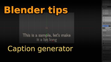 Caption generator addon for Blender
