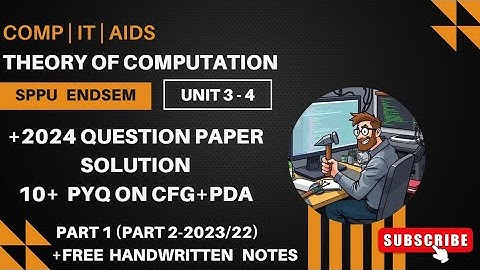 TOC | Unit 3 & 4 | CFG & PDA Solved PYQ| SPPU T.E. Comp & I.T. |ONESHOT Sem 5 @Crafters.think_hatch 