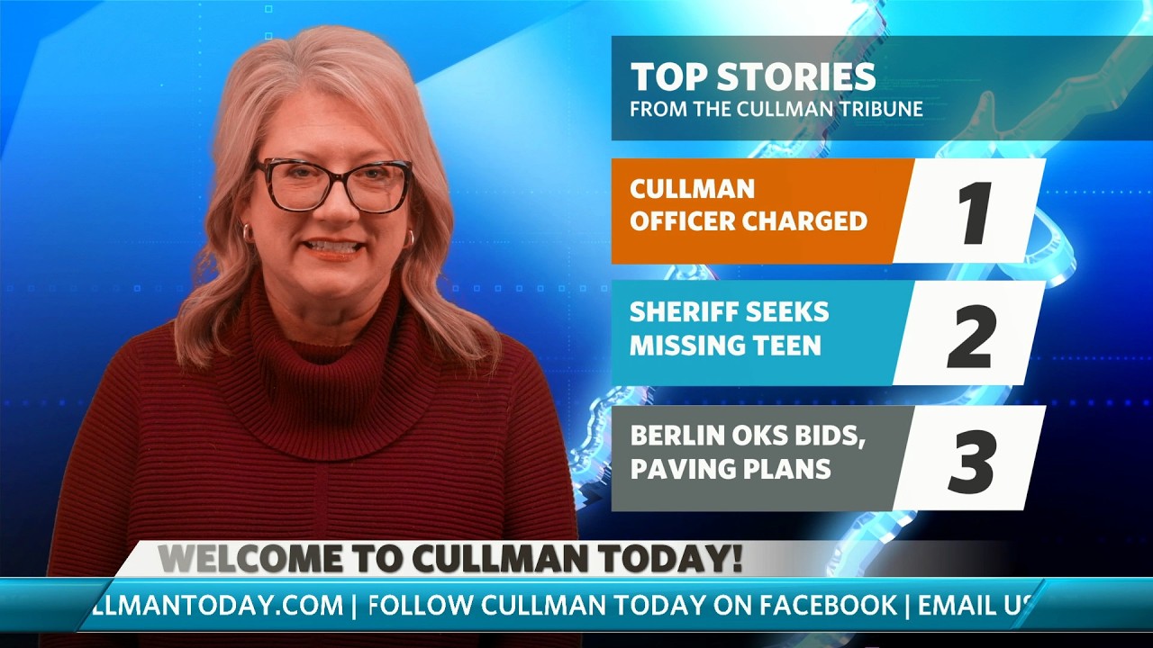 Cullman officer charged with domestic violence | Sheriff seeks missing teen | Berlin paving plan