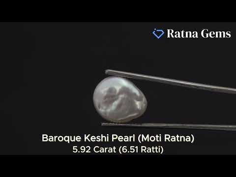 Product Video for: Keshi Pearl Stone 5.92 Carat (6.51 Ratti) Moti Ratna Baroque Shape