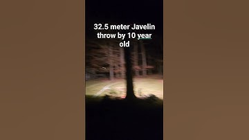 32.5 meter Javelin throw by 10 year old #javelin #trackandfield #10yearold