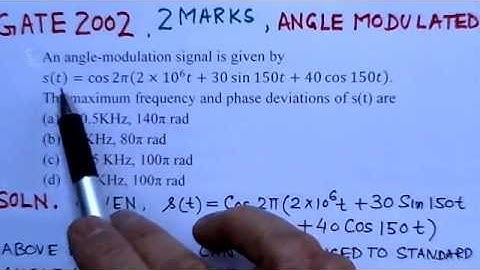 Video Solution to GATE ECE -2002 Problem-Angle Modulation
