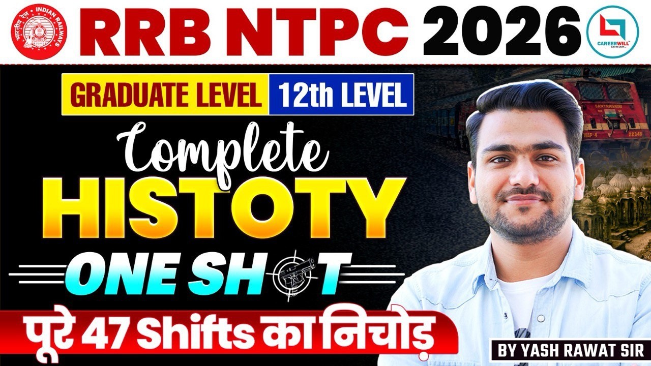 RRB NTPC HISTORY One Shot💥 | सारे PYQs एक ही क्लास में | Railway Exam 2026