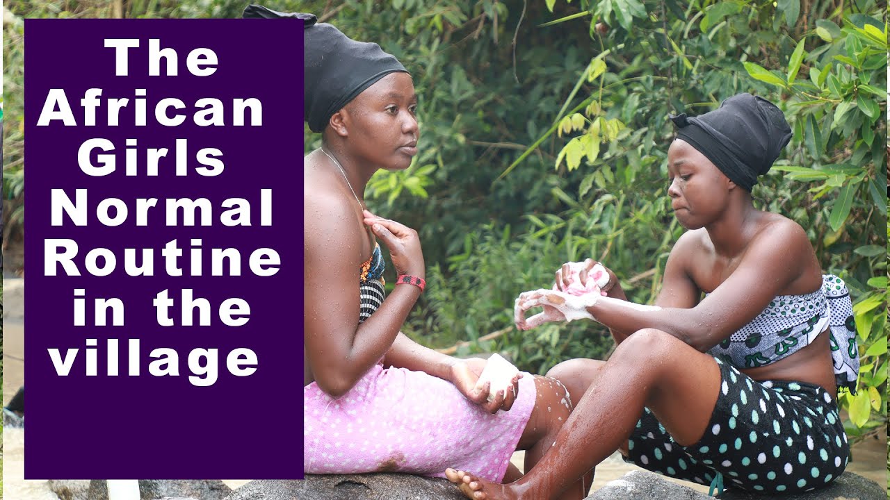 The African Girls Normal Routine in the Village I Village Life - YouTube