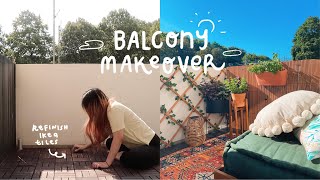 เปลี่ยนระเบียงของฉันให้เป็นสวรรค์แสนสบาย | DIY BALCONY MAKEOVER