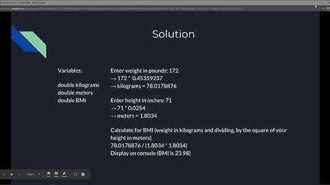 Intro to Java Chapter 02 Exercise 14 - Health application: computing BMI