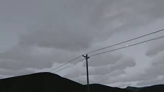 live wallpaper free, Clouds, rain, electric pole, mountain, moon, night HD