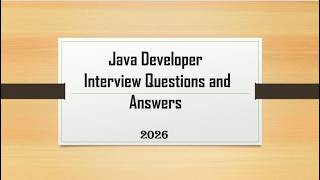 Java Interview Question and Answer Part I
