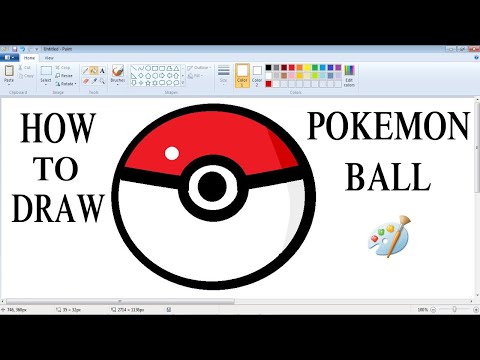 CARA DRAW POKEMON BALL MUDAH TUTORIAL DI M.S PAINT