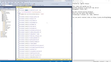 Restore Database in Microsoft SQL Server  Management Studio 2017