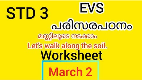 #class3evs #std3evs | KITE VICTERS STD 03 Environmet Studies Work Sheet March 2