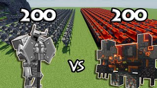 200 Ferrous Wroughtnaut Vs 200 Netherite Monstrosity | Minecraft