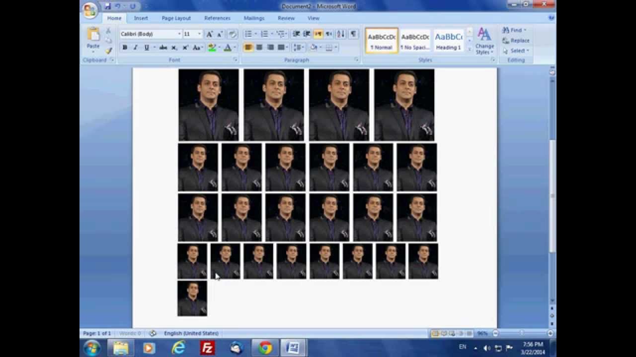 How To Create Passport/Multiple size photo Like Photoshop (7.0/CC/Cs6/Cs5) in Microsoft office ...