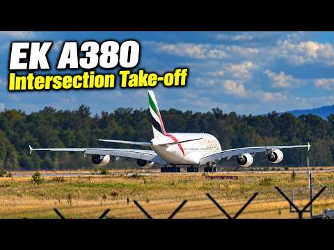 Nur wenige Meter Anlauf: Emirates A380 hebt auf der Startbahn West ab – The King of the Sky