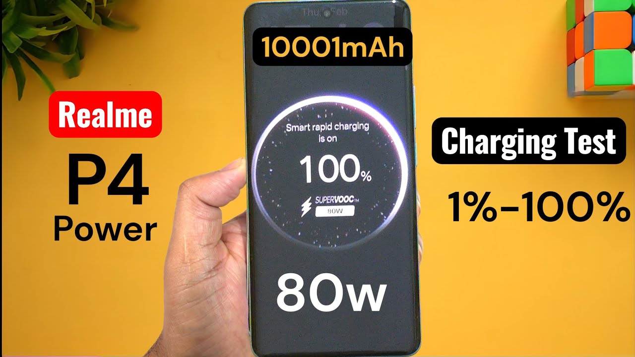 Тест скорости зарядки Realme P4 Power 10001 мАч: сколько времени требуется для зарядки до 100% 🔥🔥🔥🔥