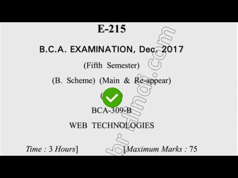 2017 Dcrust BCA 5th Sem Web Technologies Question Paper