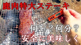 シカ肉５００ｇを豪華に且つ安全にステーキにして食べてみた！！