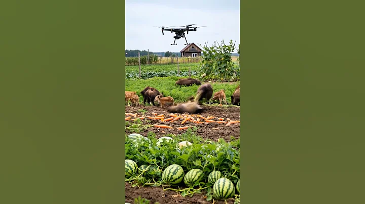 Advanced Laser Drone Neutralizes Wild Boar Invading Farm Area!