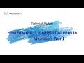 Create Multiple Columns in ms word easy for beginners for understand