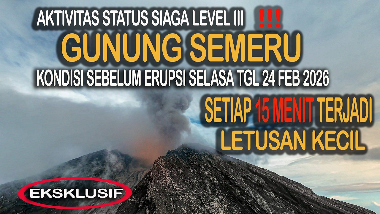 Kondisi terkini Gunung Semeru sebelum terjadi Erupsi dengan jarak luncur APG 3 KM #semeruhariini