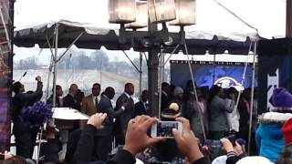 Baltimore Ravens arrival Super Bowl XLVII send-off rally
