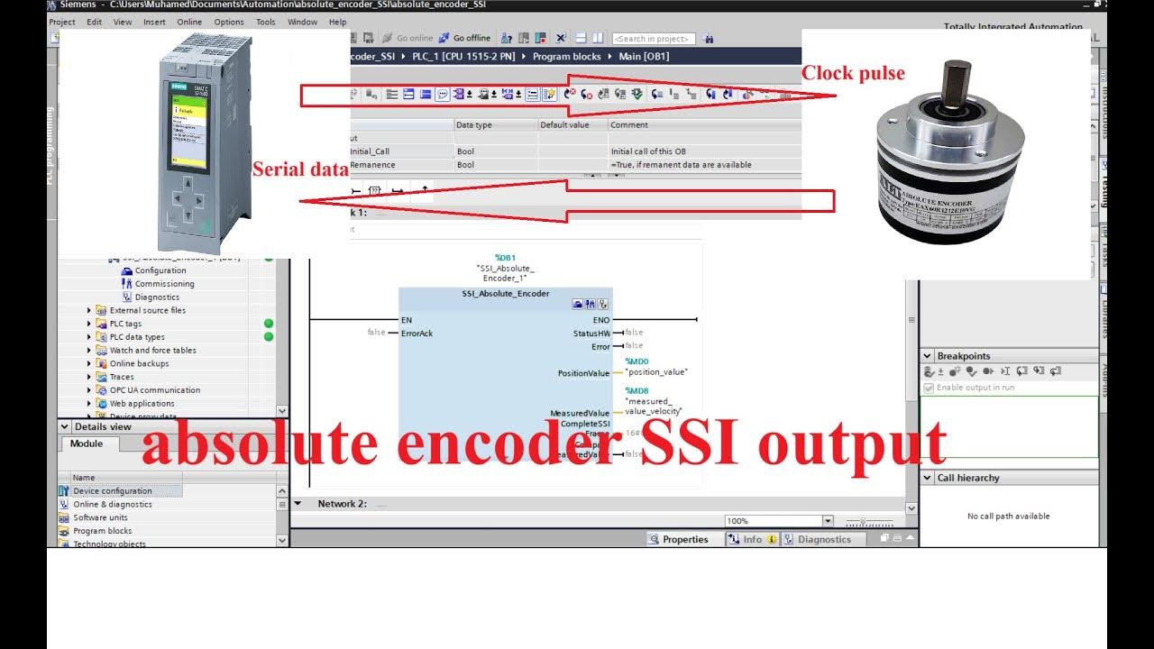 TIA Portal read data from absolute encoders with SSI outputs - YouTube